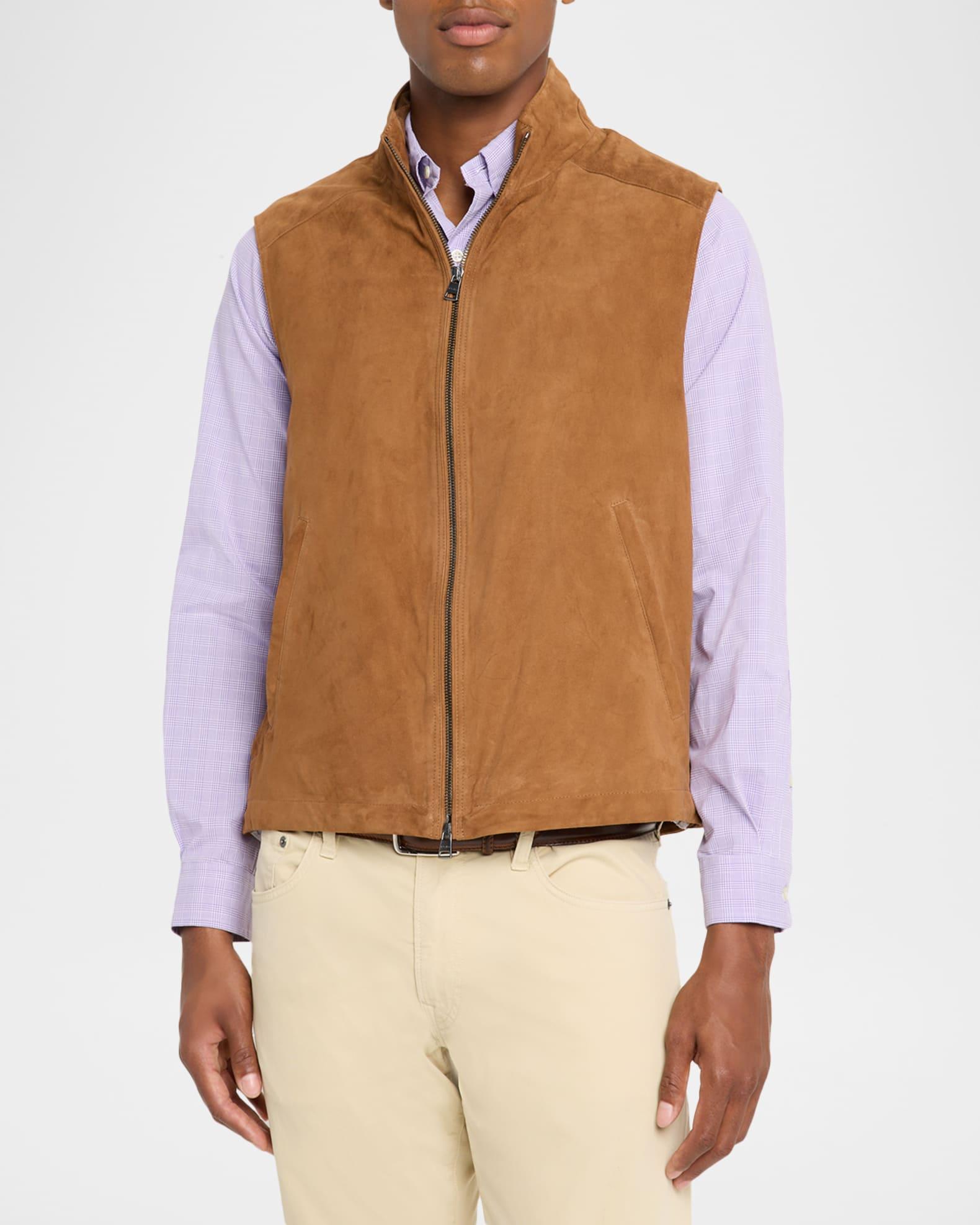 Men's Suede Zip Vest Product Image