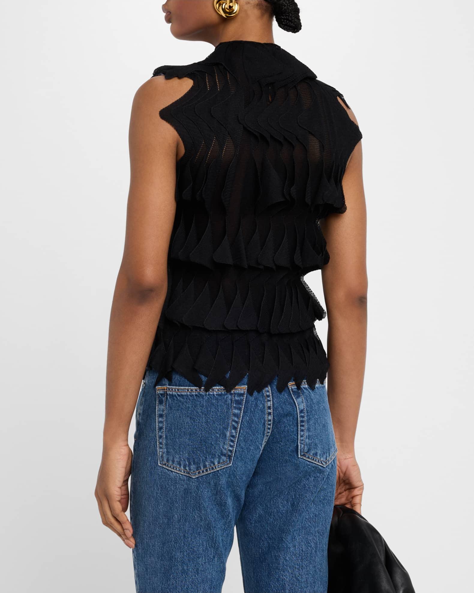 Pointed Ruffle Sleeveless Top Product Image