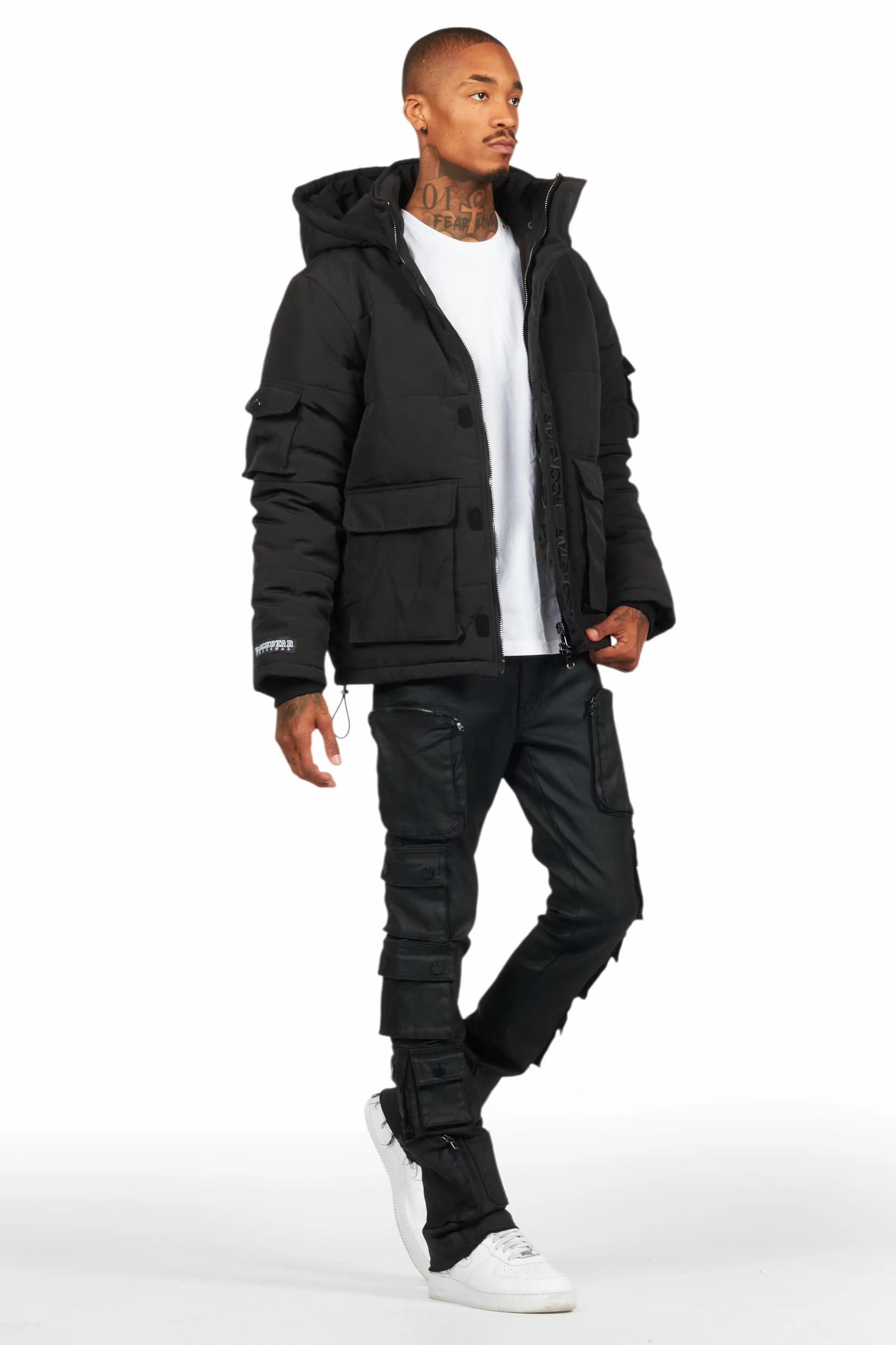 Adley Black Utility Puffer Jacket Male Product Image
