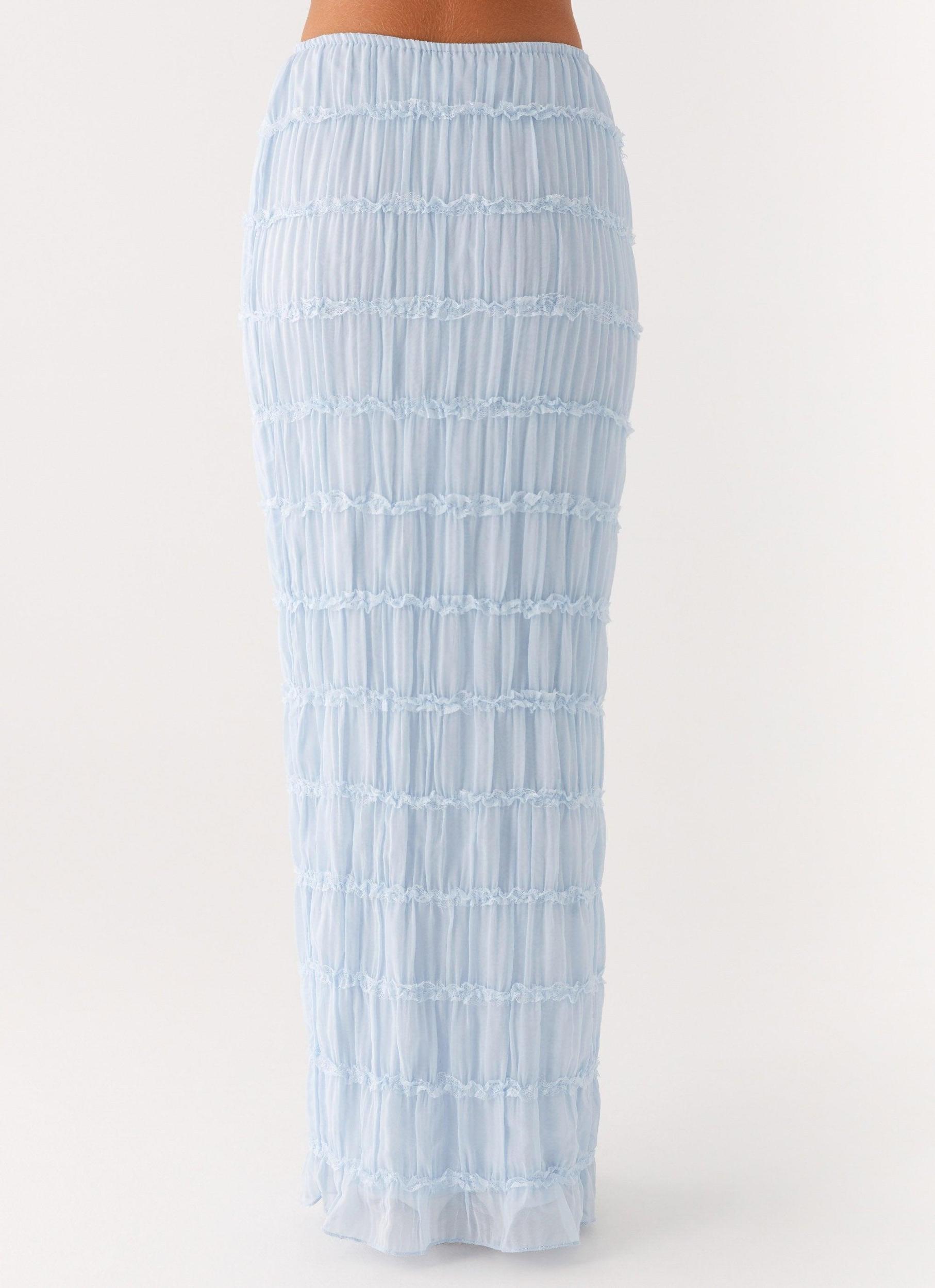 Daydreaming Low Rise Maxi Skirt - Blue Product Image