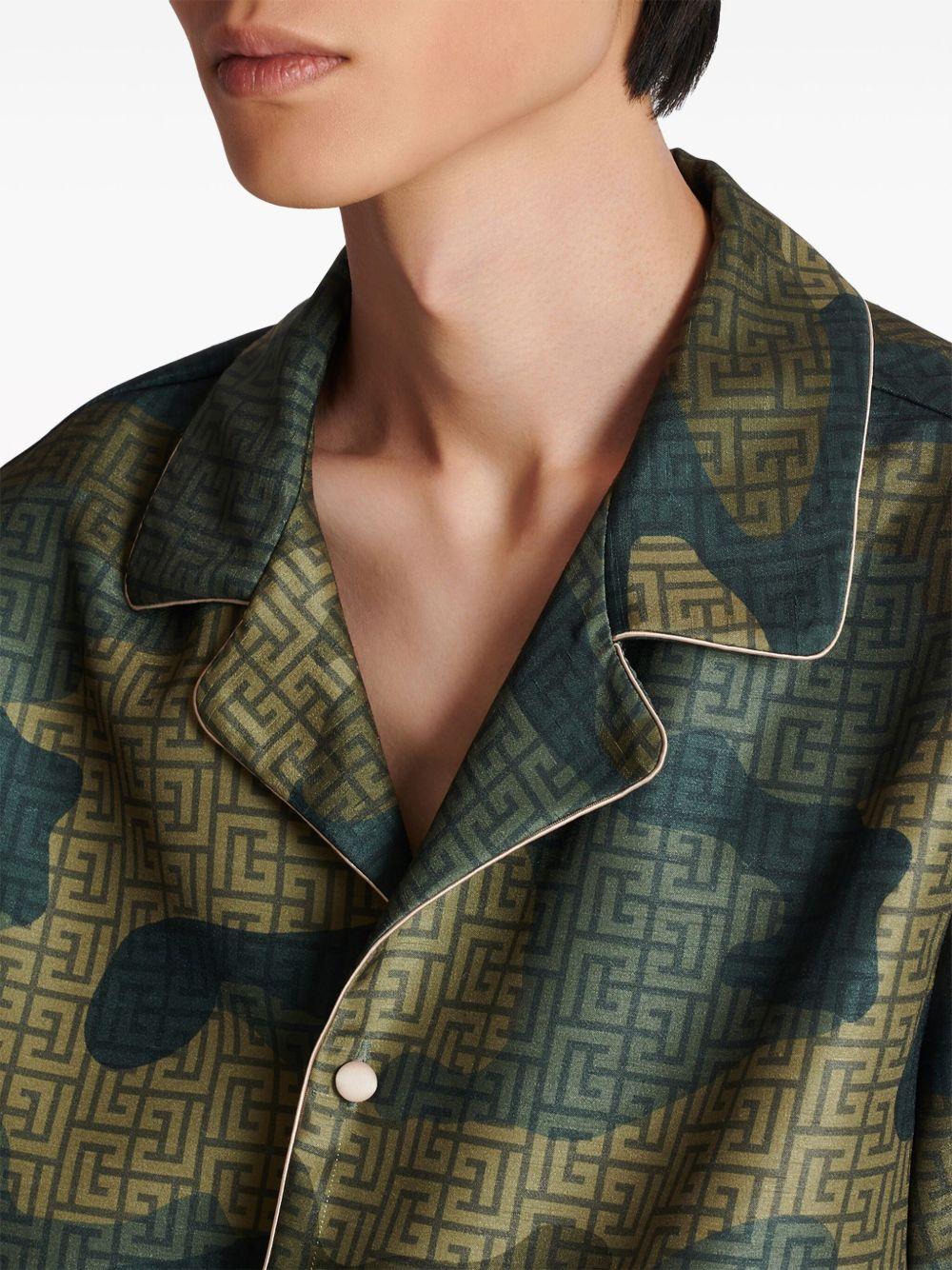 camouflage monogram shantung shirt Product Image