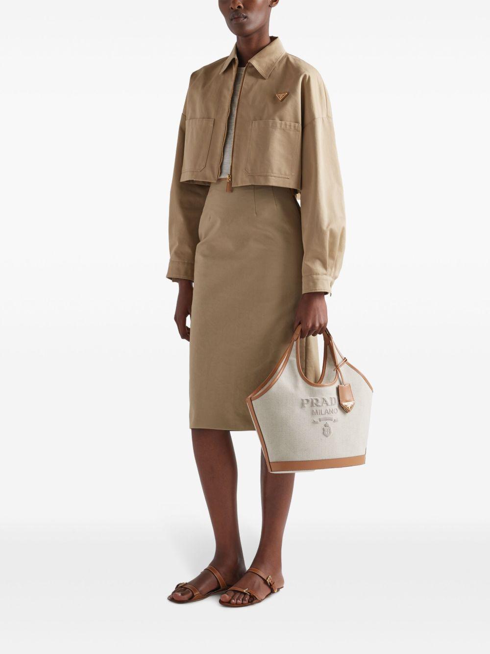 triangle-logo cropped jacket Product Image