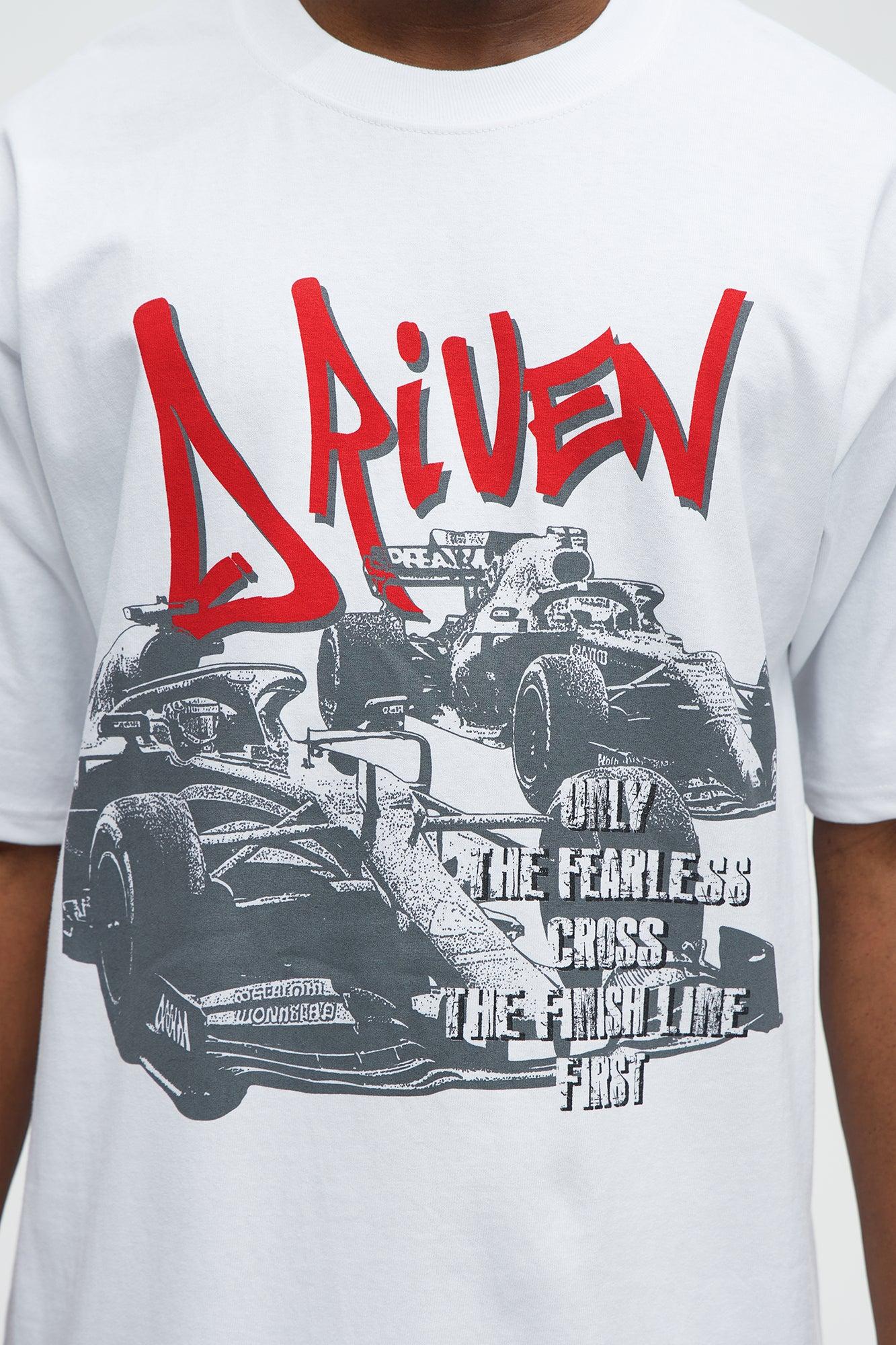 Driven To Win Oversized Short Sleeve Tee - White Male Product Image