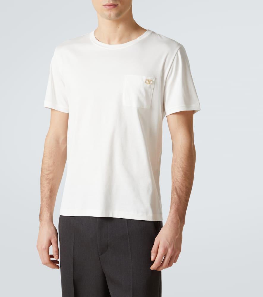 VALENTINO T-shirt Vlogo Signature Aus Baumwoll-jersey In Weiss Product Image