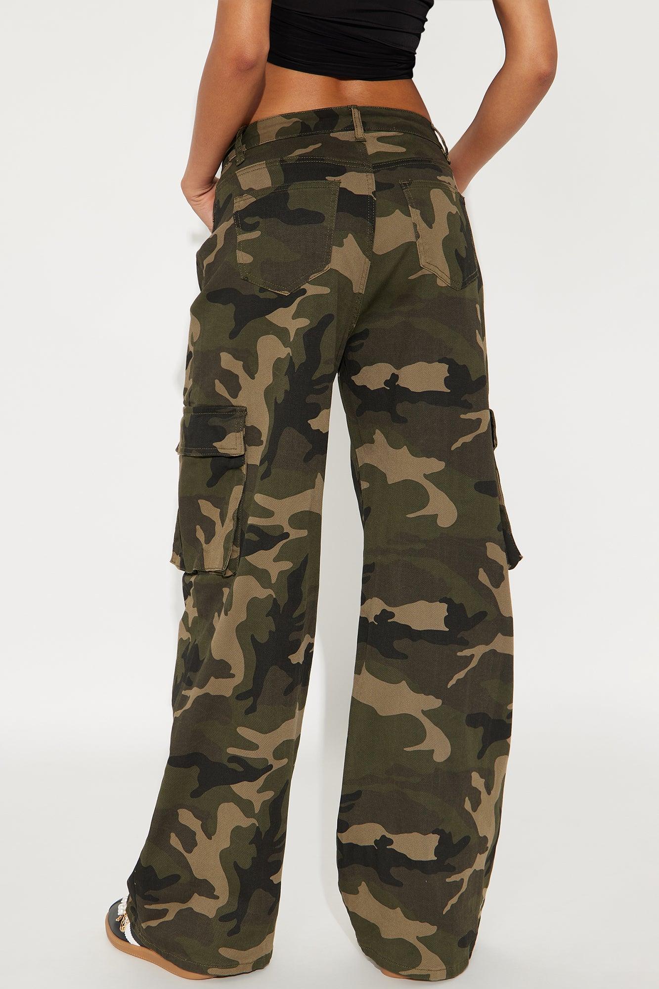 Tasha Camo Cargo Pant - Olive/combo Product Image