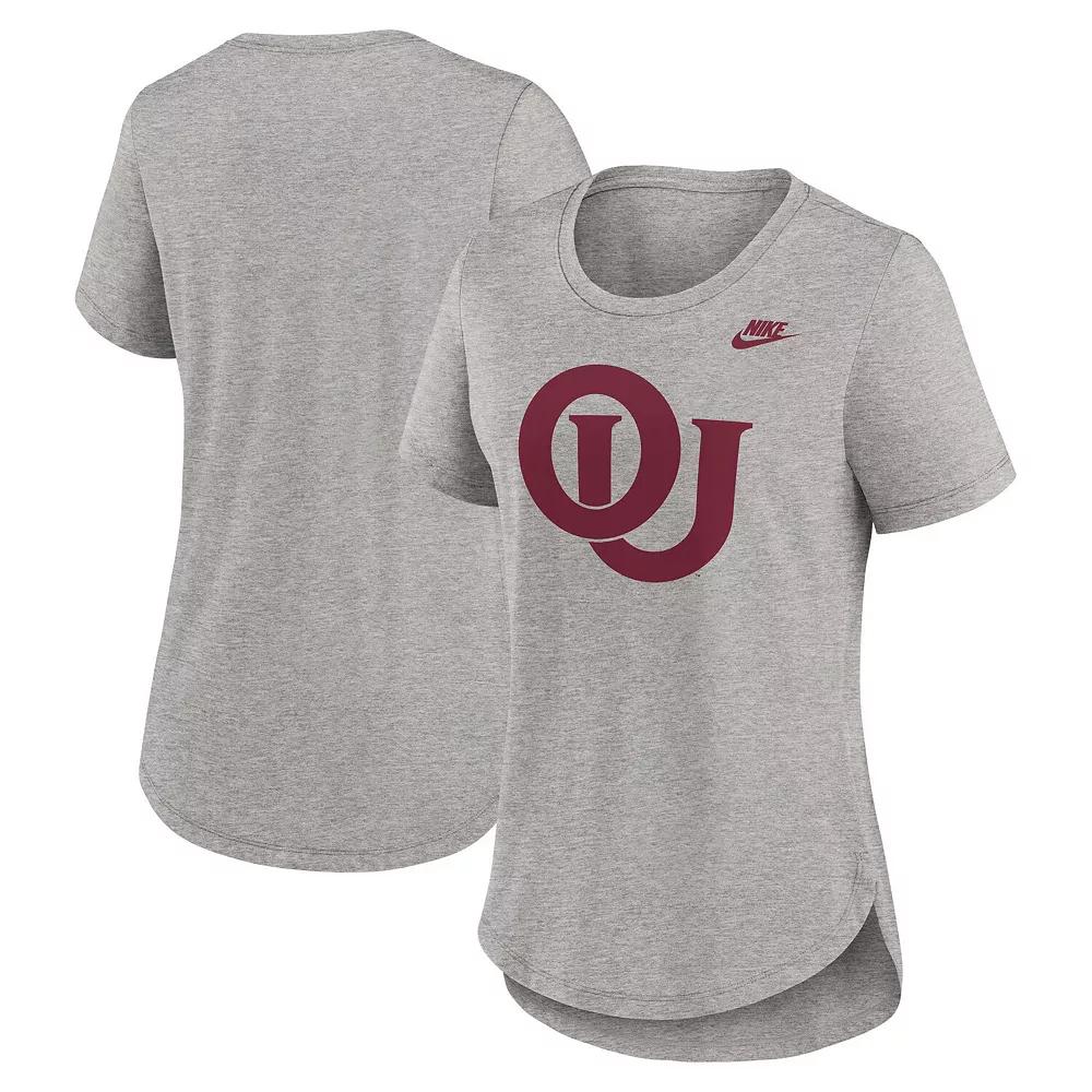 Women's Nike Heather Gray Oklahoma Sooners Legacy Tri-Blend T-Shirt,  Product Image