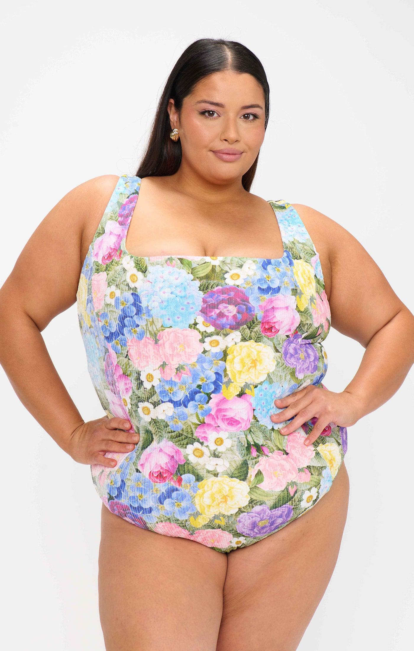 Miramar Beach One Piece ~ Flower Shop Rib Scrunch Product Image