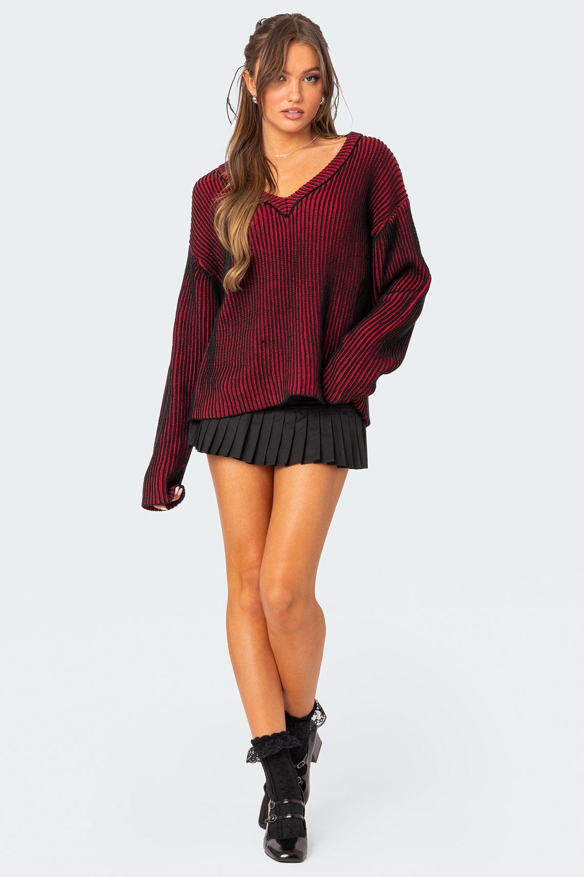 Contrast Texture Oversized Sweater Product Image