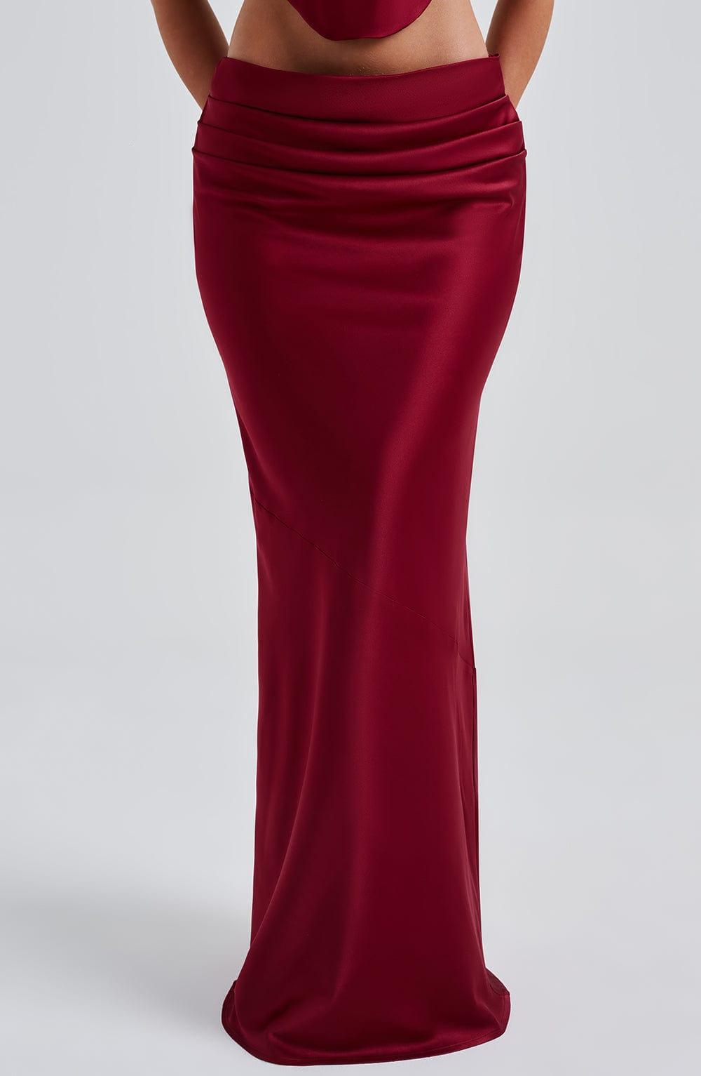 Bernadette Maxi Skirt - Burgundy Product Image