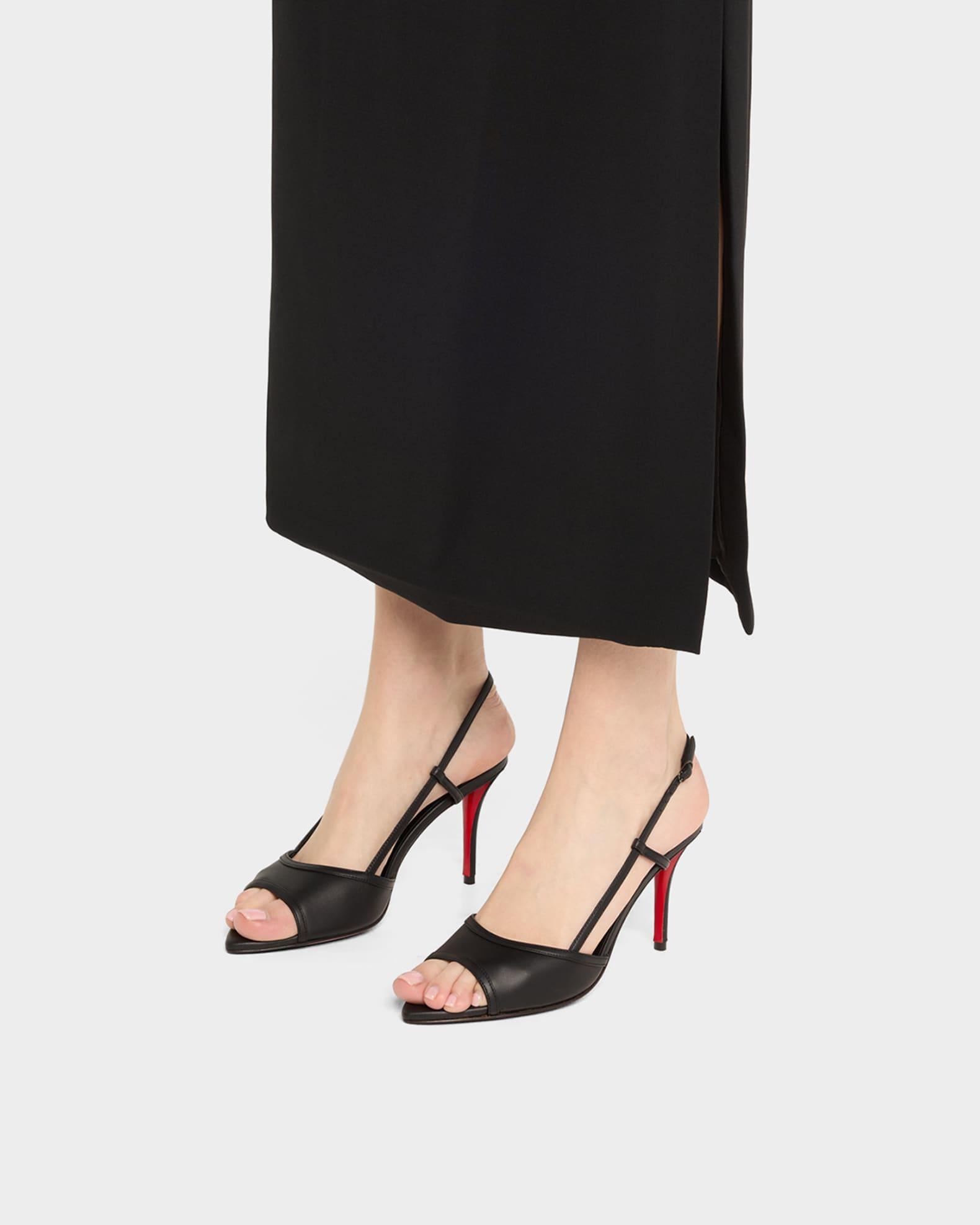 Miss Z Leather Red Sole Slingback Sandals Product Image