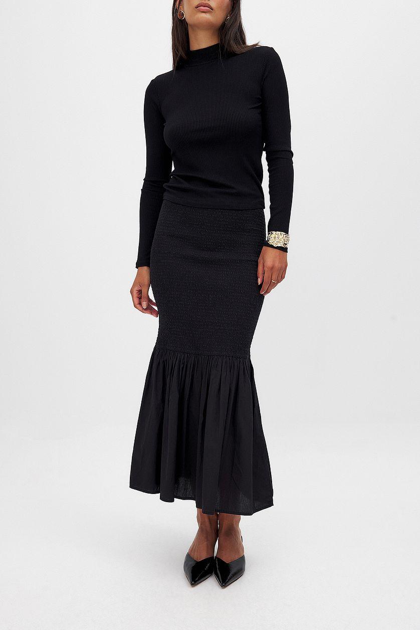 Smocked Midi Skirt Product Image