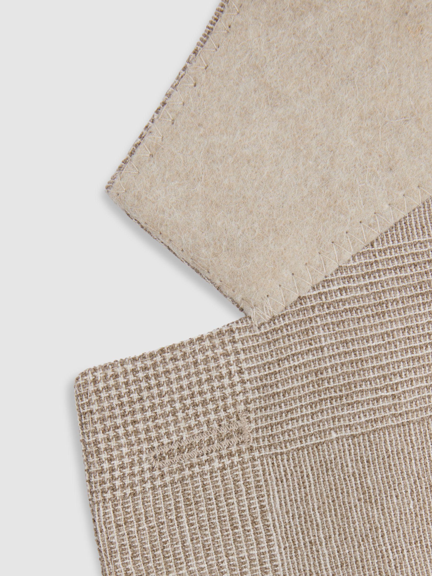 Checked Single Breasted Blazer in Wool-Linen in Oatmeal Product Image