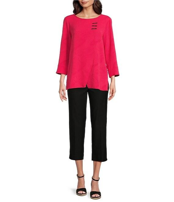 Ali Miles Petite Size Round Neck 3/4 Sleeve Tunic Product Image