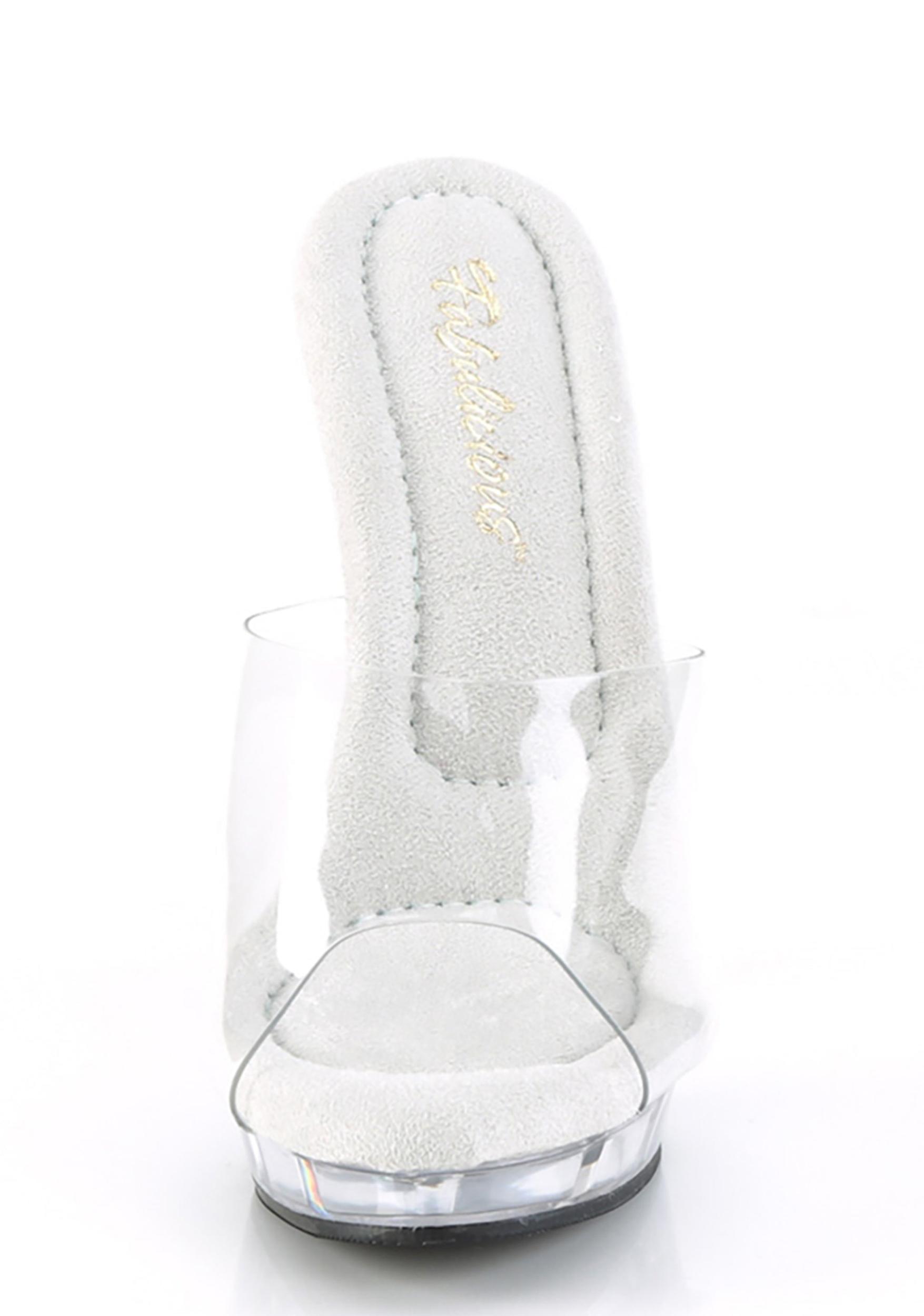 Fabulicious Lip-101 Clear Heels - Silver Product Image