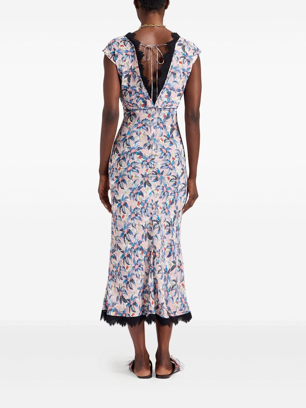 Luna floral-print V-neck midi dress Product Image