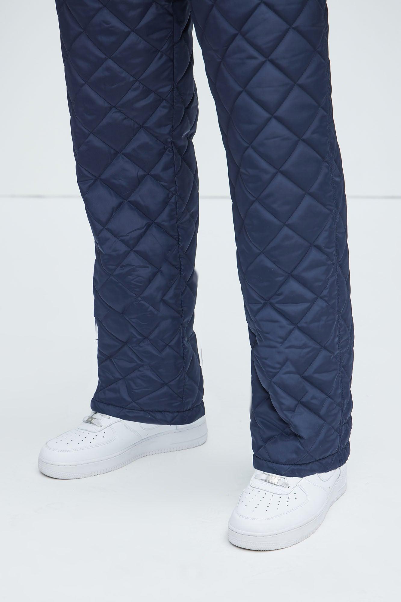 Deebo Straight Quilted Pants - Navy Product Image