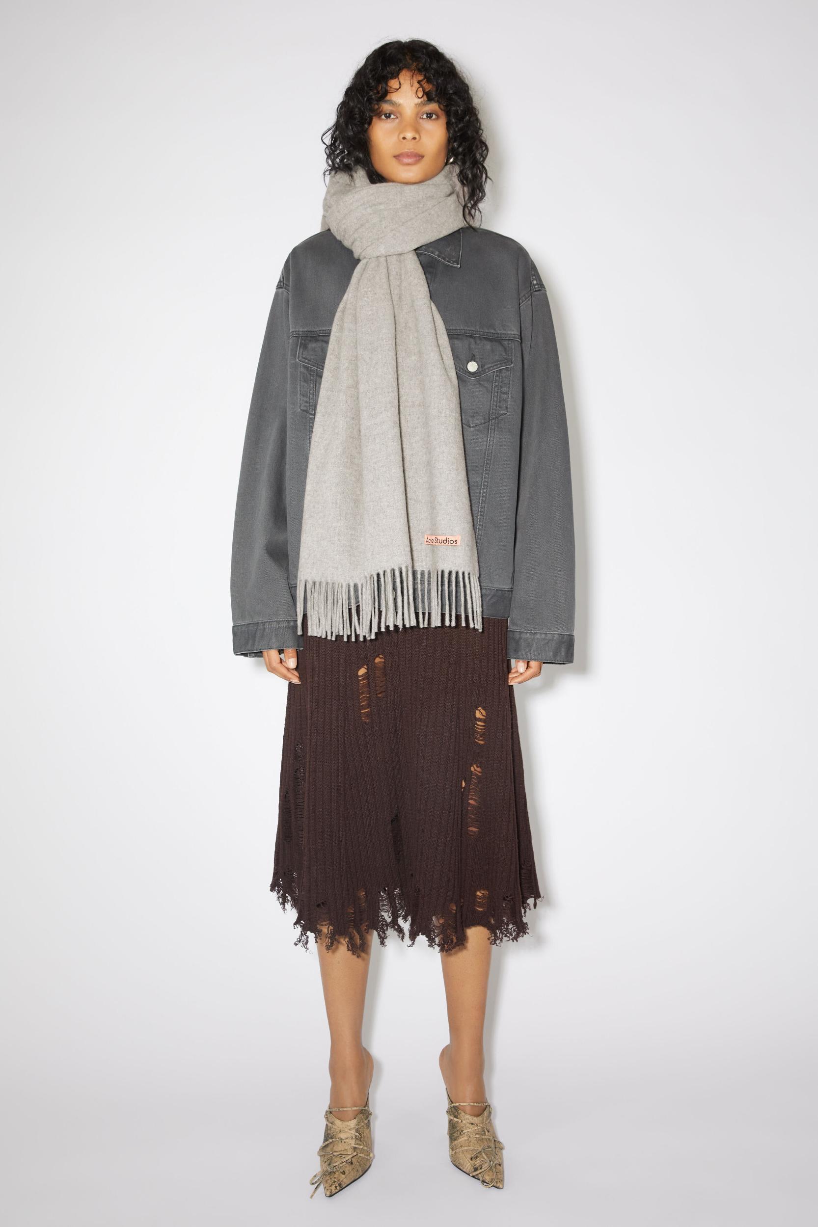 Fringe wool scarf - oversized Product Image