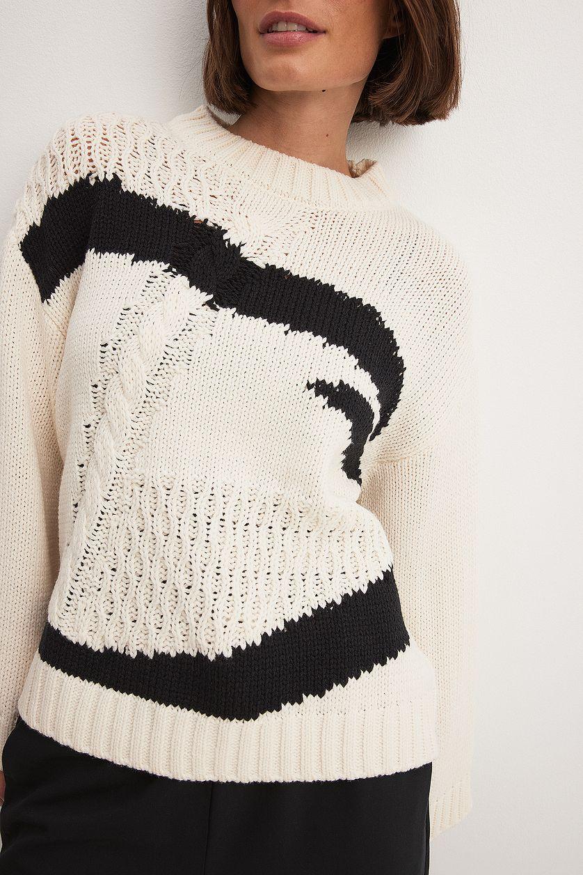 Cable Knitted Pattern Oversized Sweater Product Image