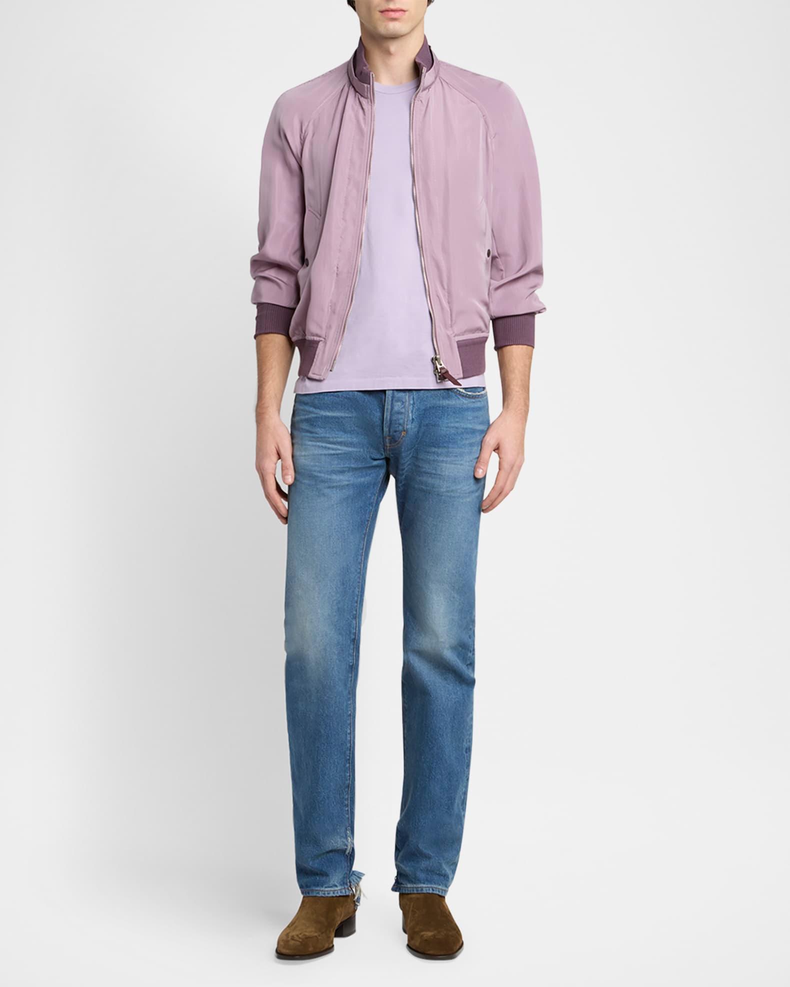 Men's Silk Taffeta Knit Bomber Jacket Product Image