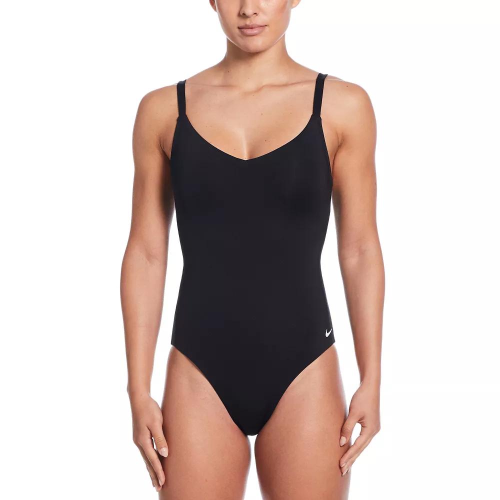 Womens Nike V-Neck One-Piece Swimsuit Product Image