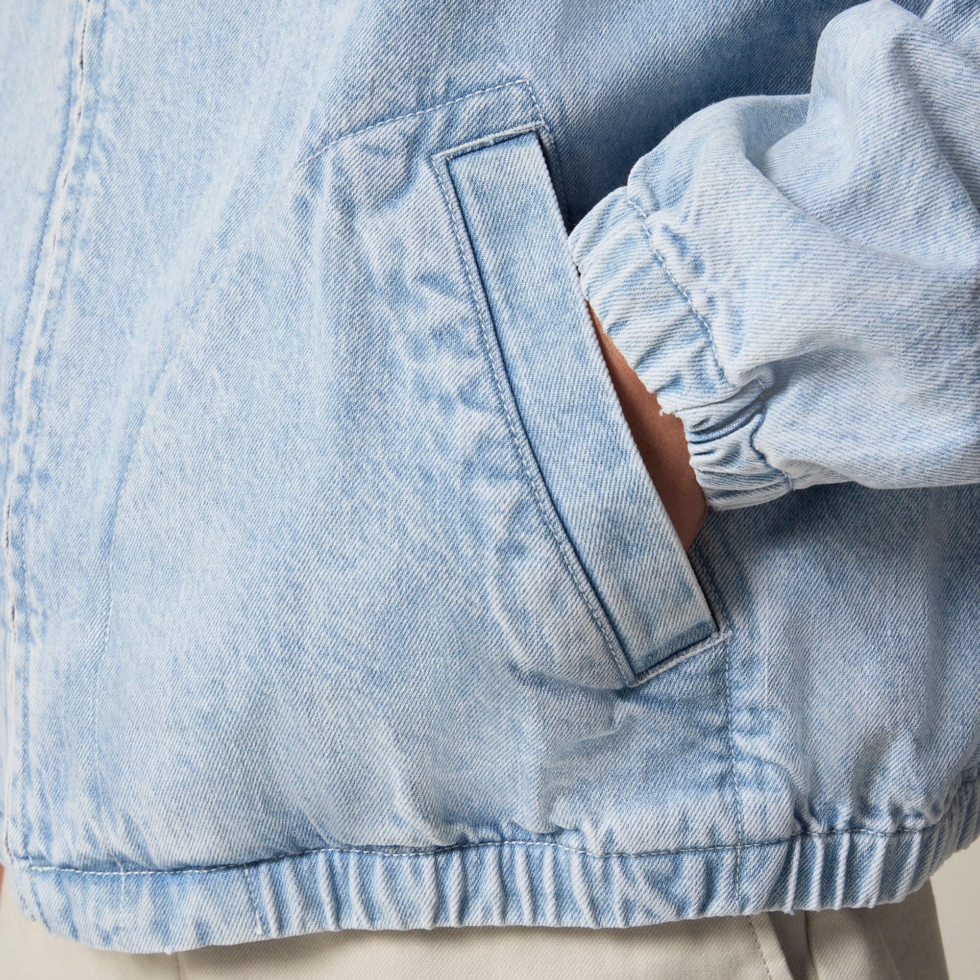 Harrington jacket in washed denim Product Image