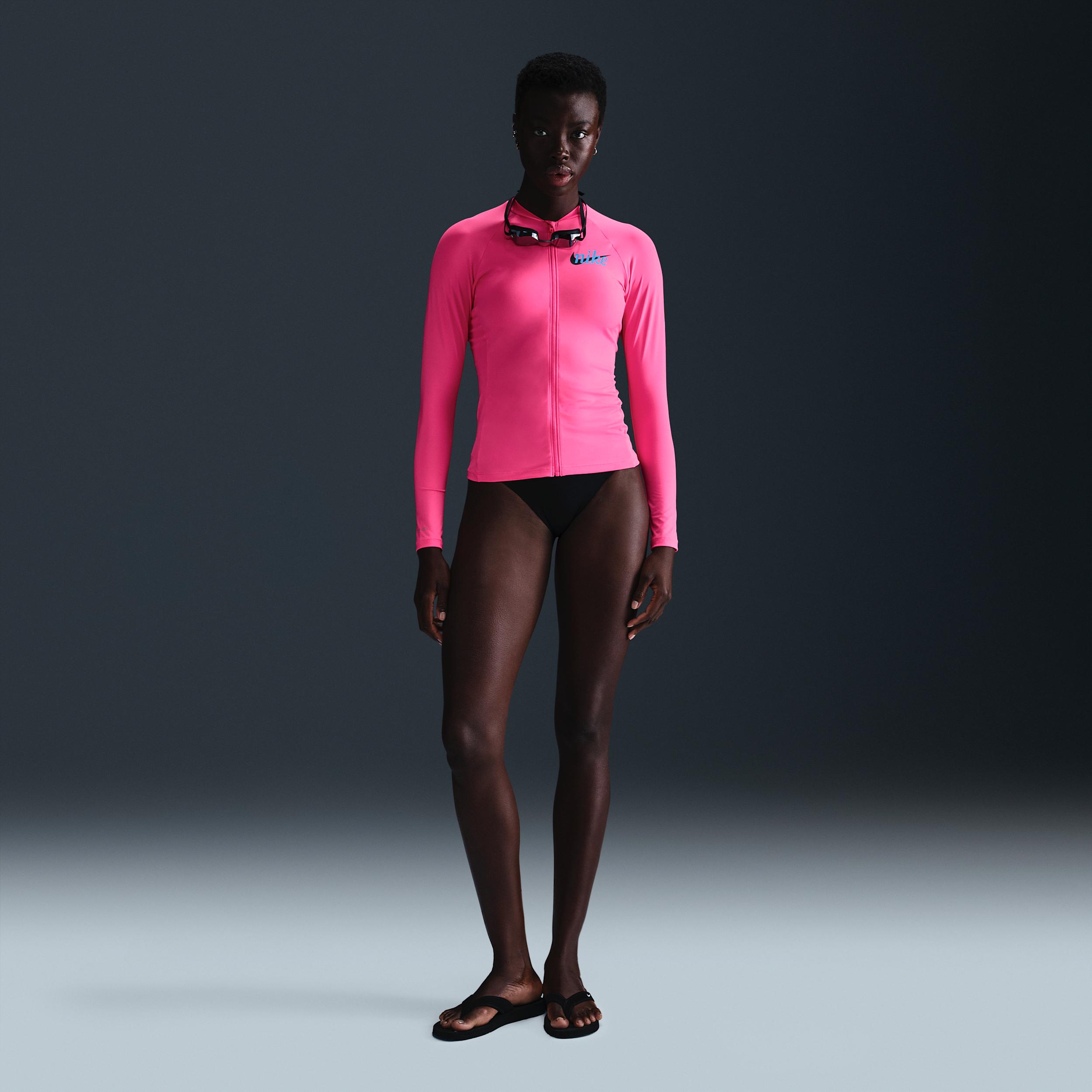 Nike Women's Swim Essential Long-Sleeve Zip Hydroguard Product Image