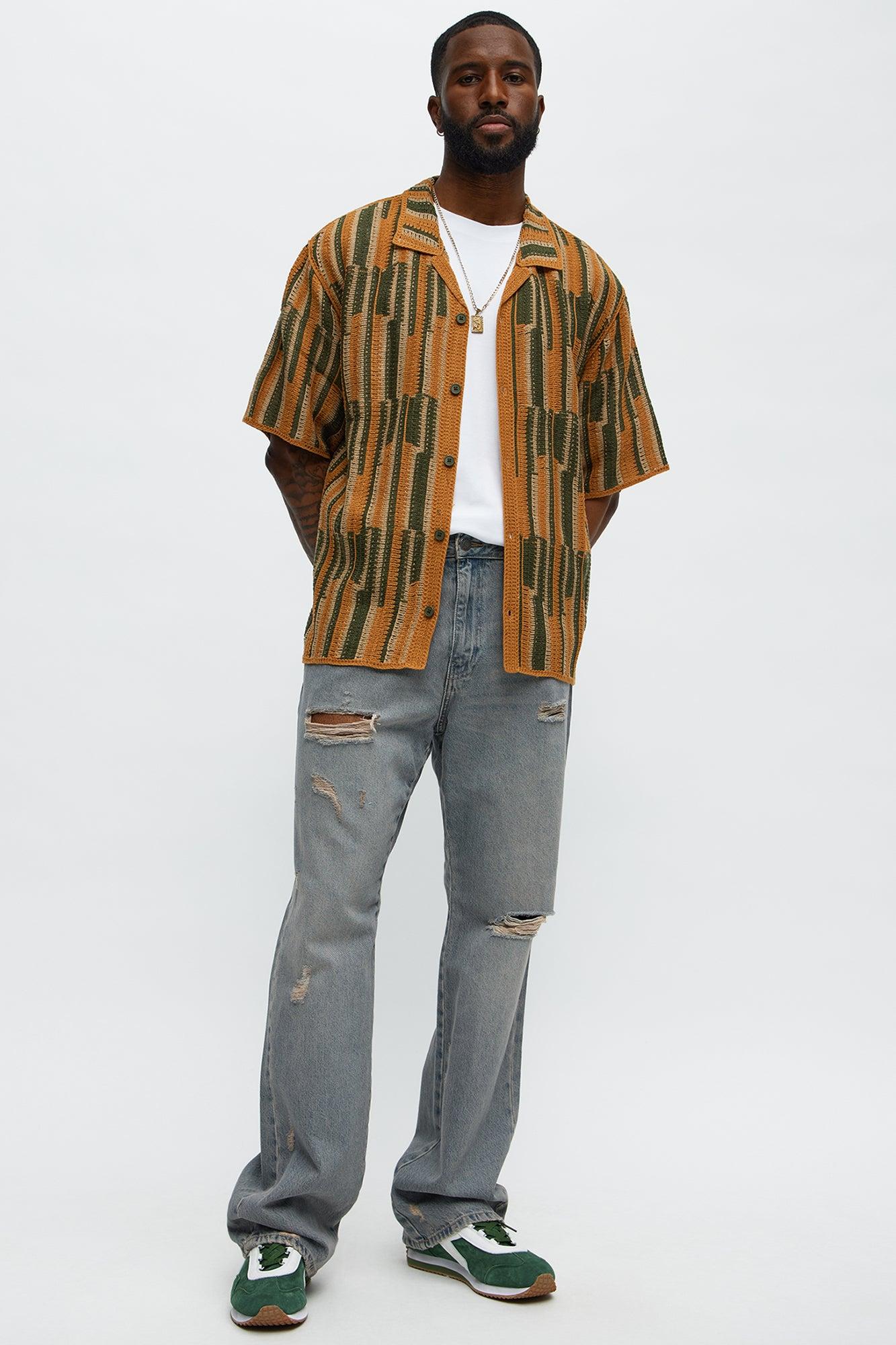 Don't Quit Ripped Stacked Slim Flare Jeans - Vintage Blue Wash Product Image