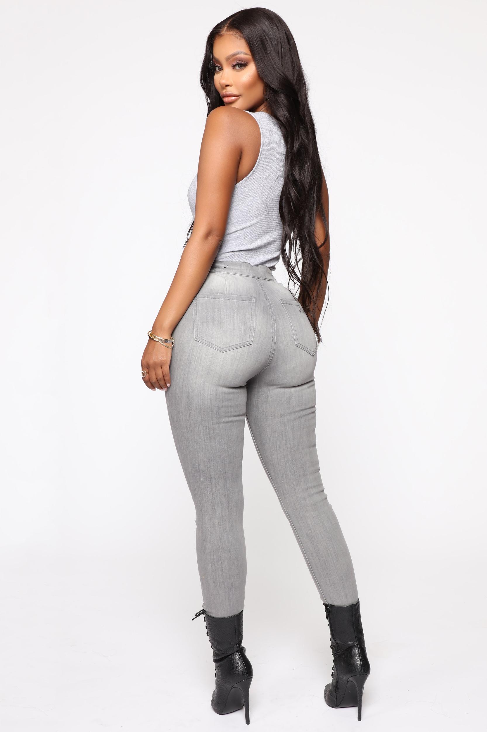 In The Night High Rise Skinny Jeans - Grey Product Image