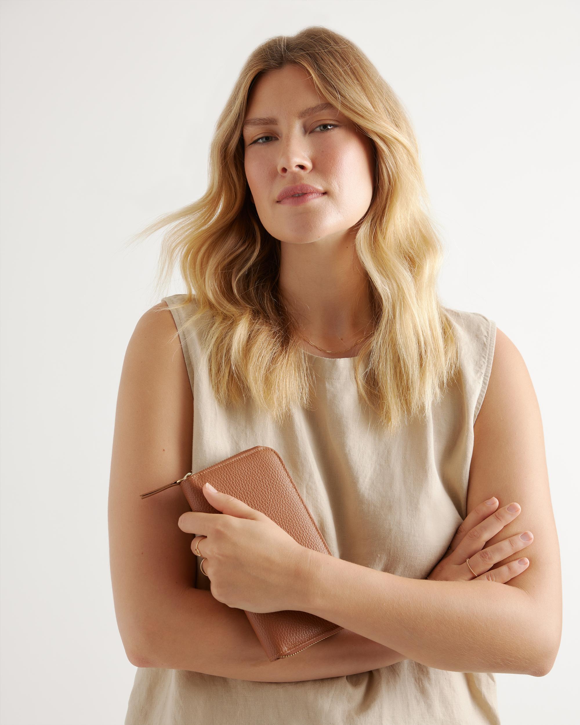 Quince | Women's Italian Pebbled Leather Continental Wallet Italian Leather Product Image