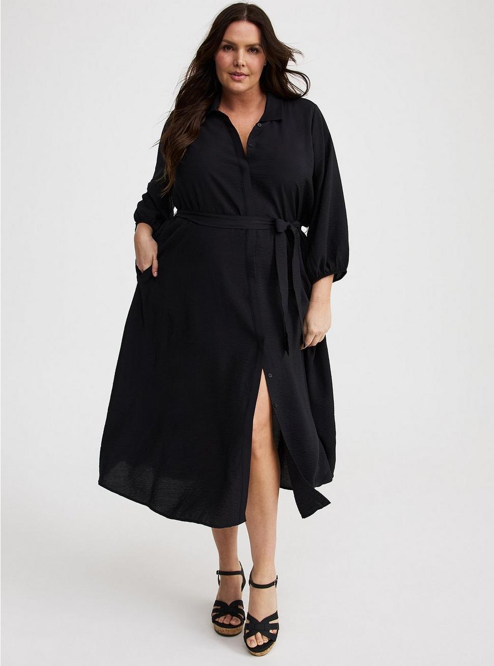 Collared Tie-Front Shirt Dress Product Image