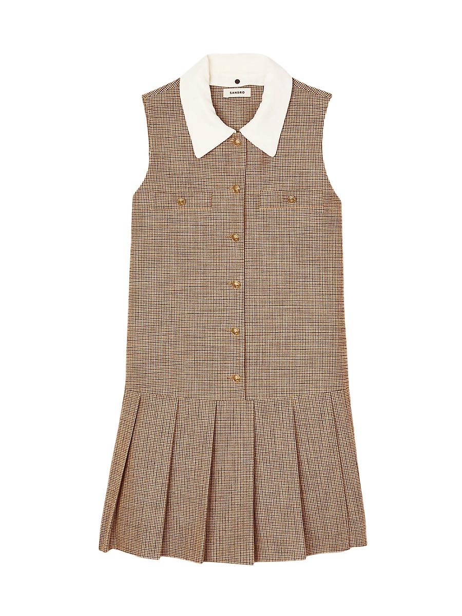 Womens Short Micro Houndstooth Dress Product Image