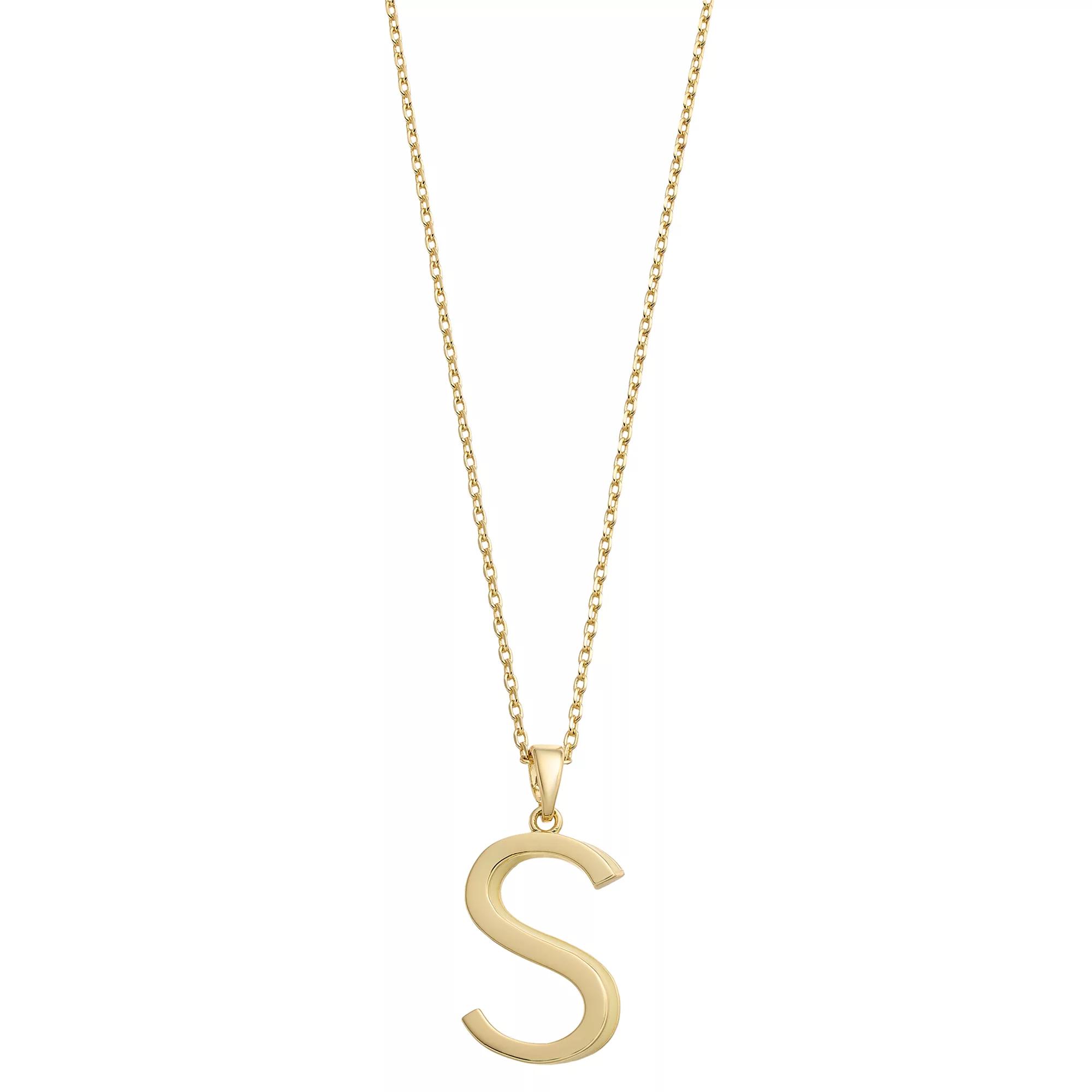 City Luxe Gold Tone Initial Charm Pendant Necklace, Women's, Size: 18", Gold Tone S Product Image