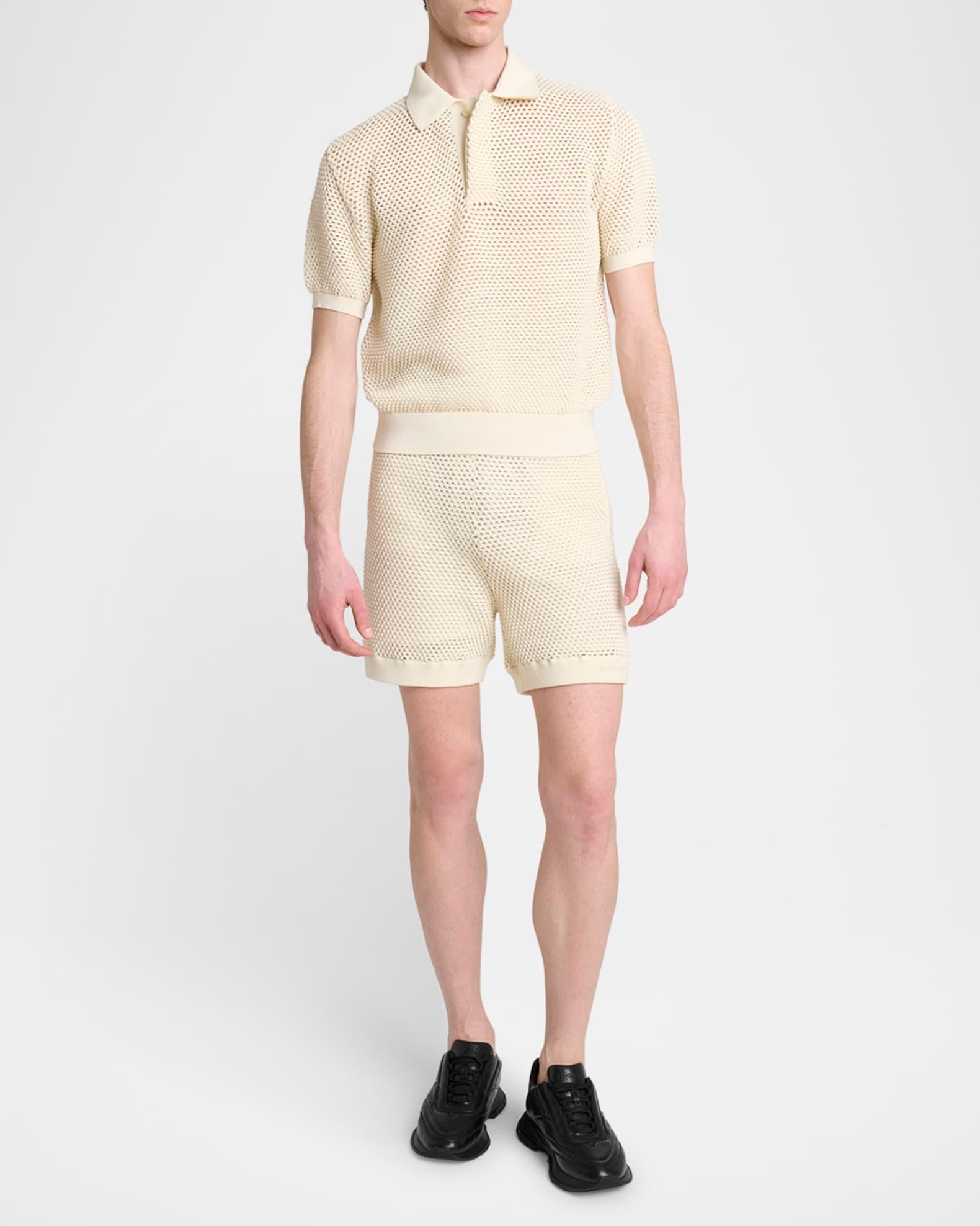 Men's Mesh Knit Short-Sleeve Polo Shirt Product Image