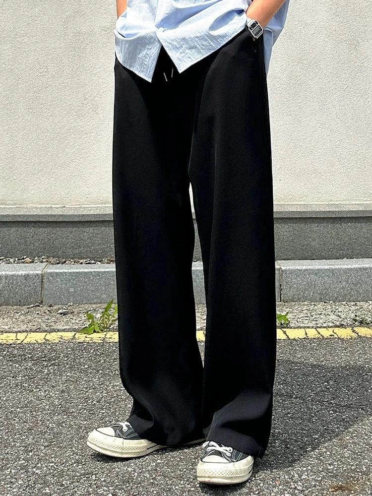 RT No. 18178 BLACK STRAIGHT CASUAL PANTS Product Image