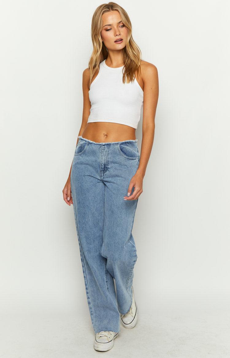 Austin Mid Rise Mid Wash Blue Denim Jeans Baby Product Image