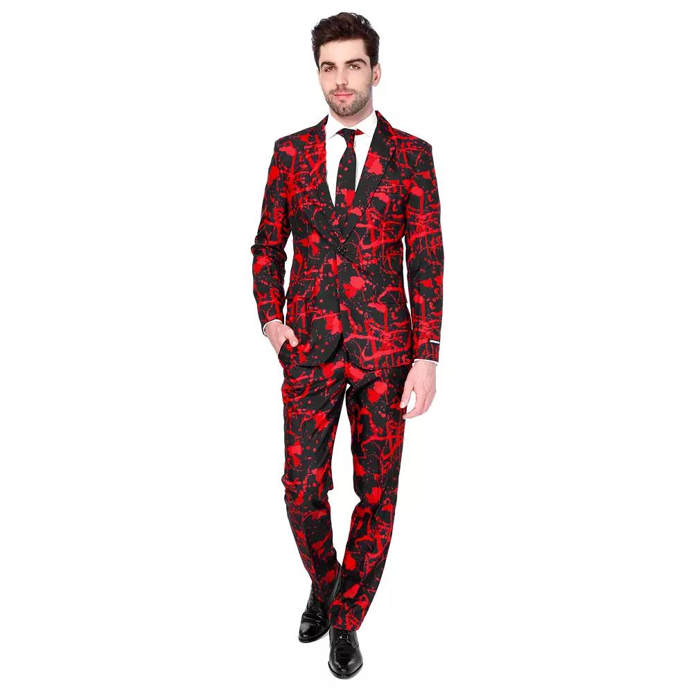 Men's Suitmeister Slim-Fit Halloween Suit & Tie Set, Size: Medium, Black Product Image
