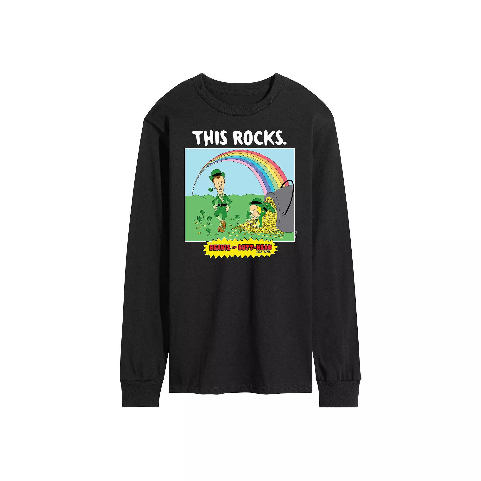 Men's Beavis And Butthead St Patricks Day Long Sleeve Tee,  Product Image