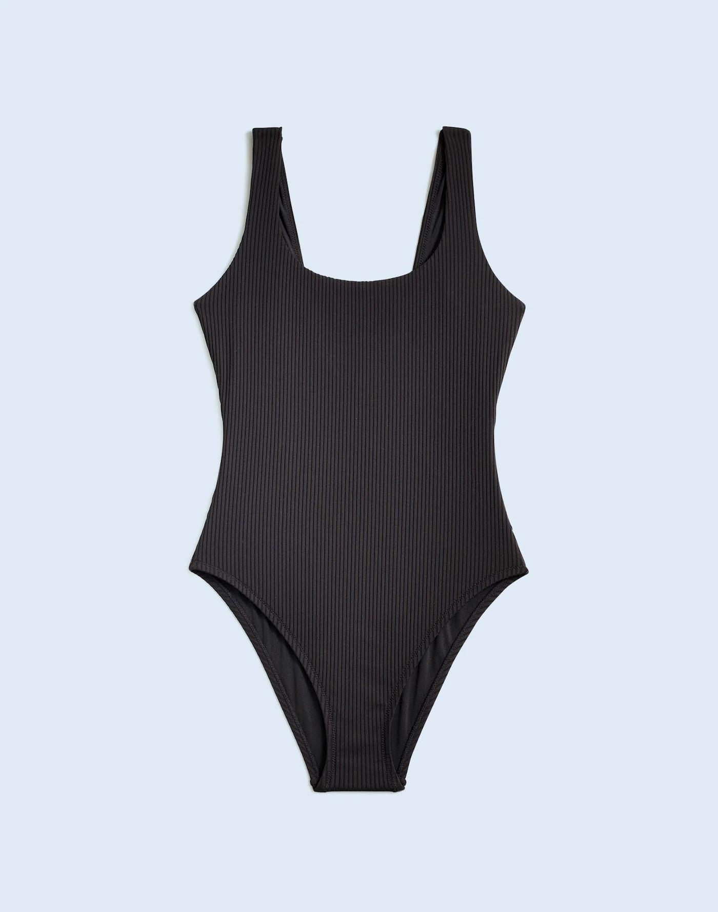 Ribbed Scoop-Neck  One-Piece Swimsuit Product Image
