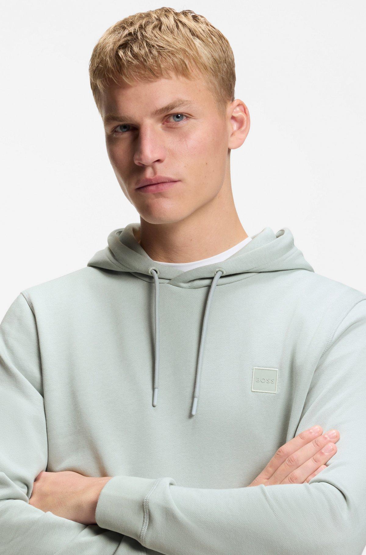 Logo-patch hoodie in cotton terry Product Image