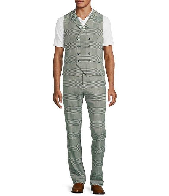 Murano Shape of Water Collection Double Breasted Glen Plaid Suit Separates Vest Product Image