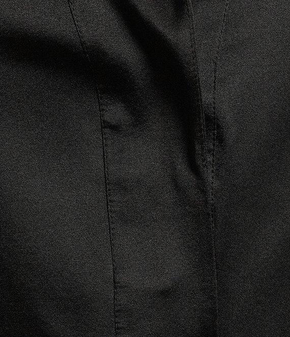 Antonio Melani Violet Silk Notch Collar V-Neck Long Blouson Sleeve Blouse Product Image