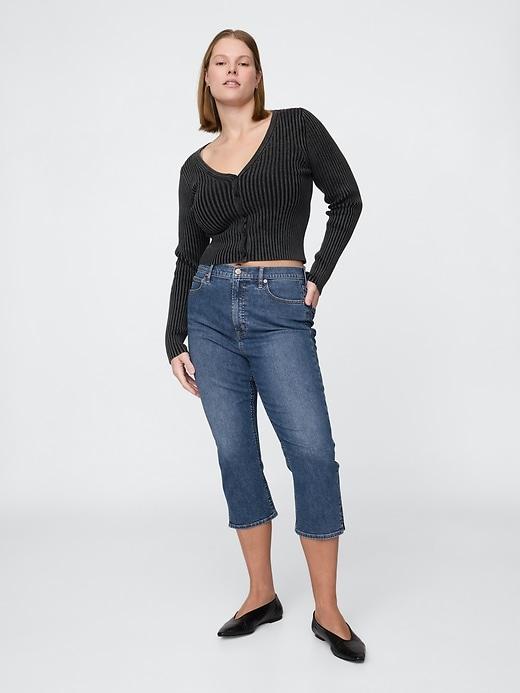 High Rise Capri Jeans Product Image