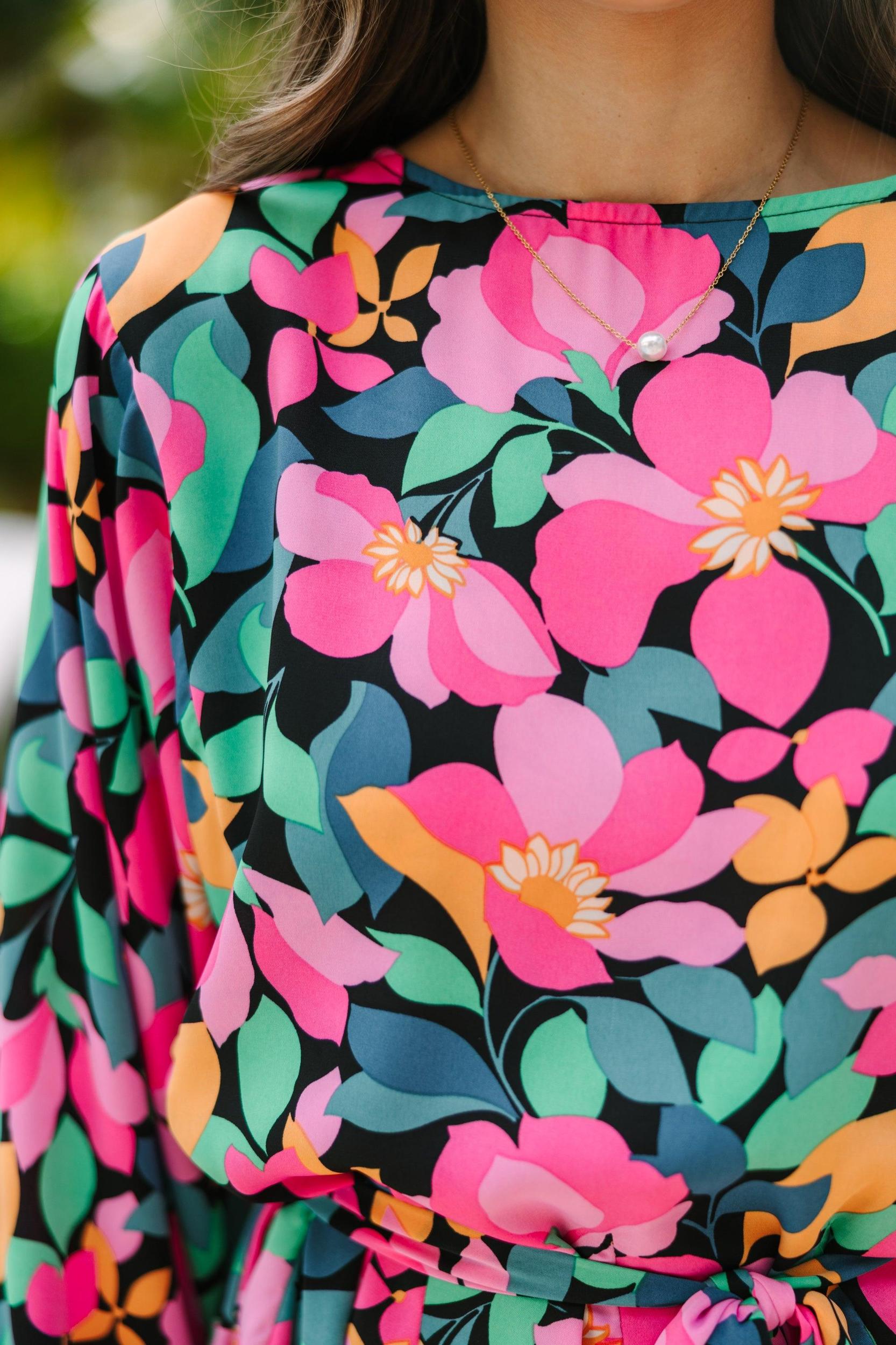 Stay Close Black Floral Dress Female Product Image