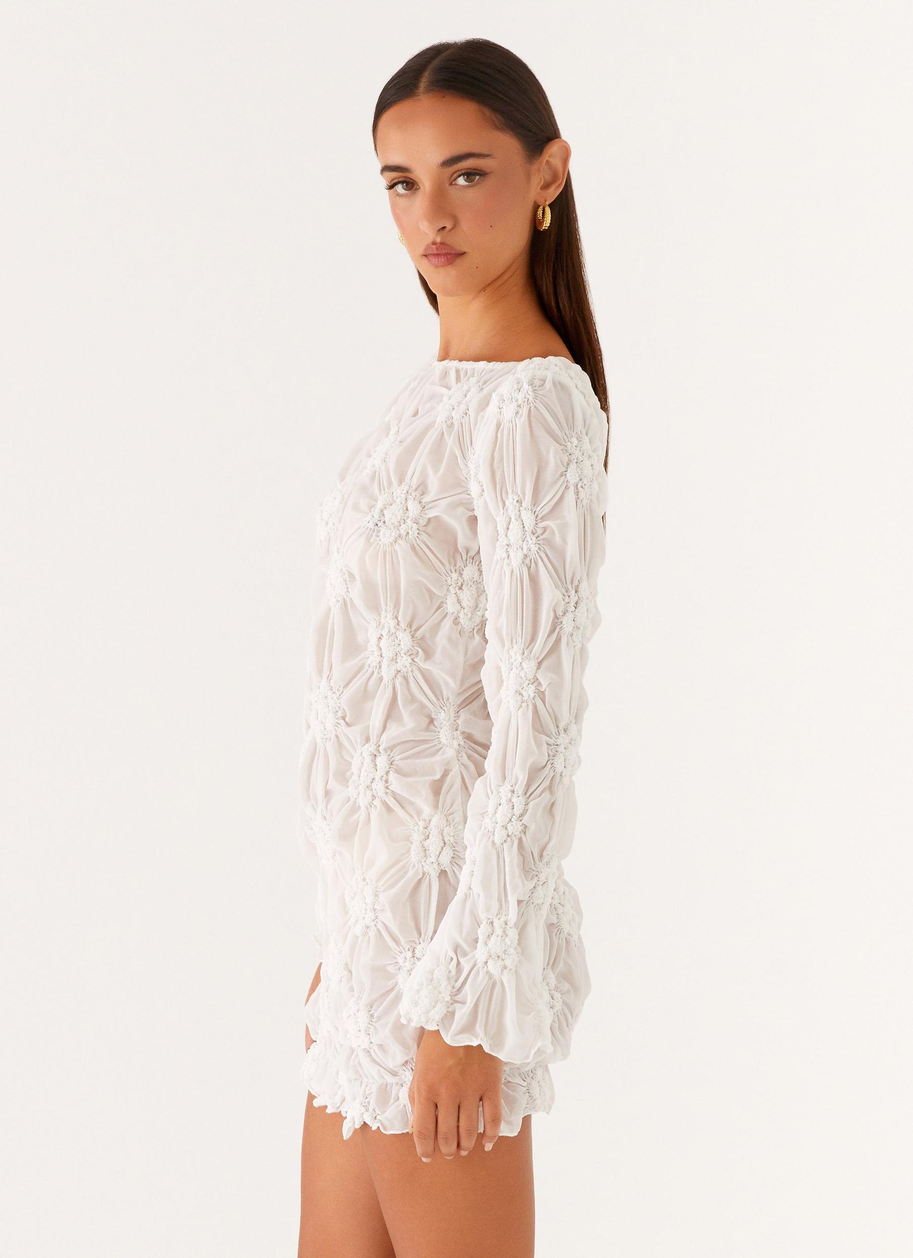 Mia Long Sleeve Dress - Ivory Product Image