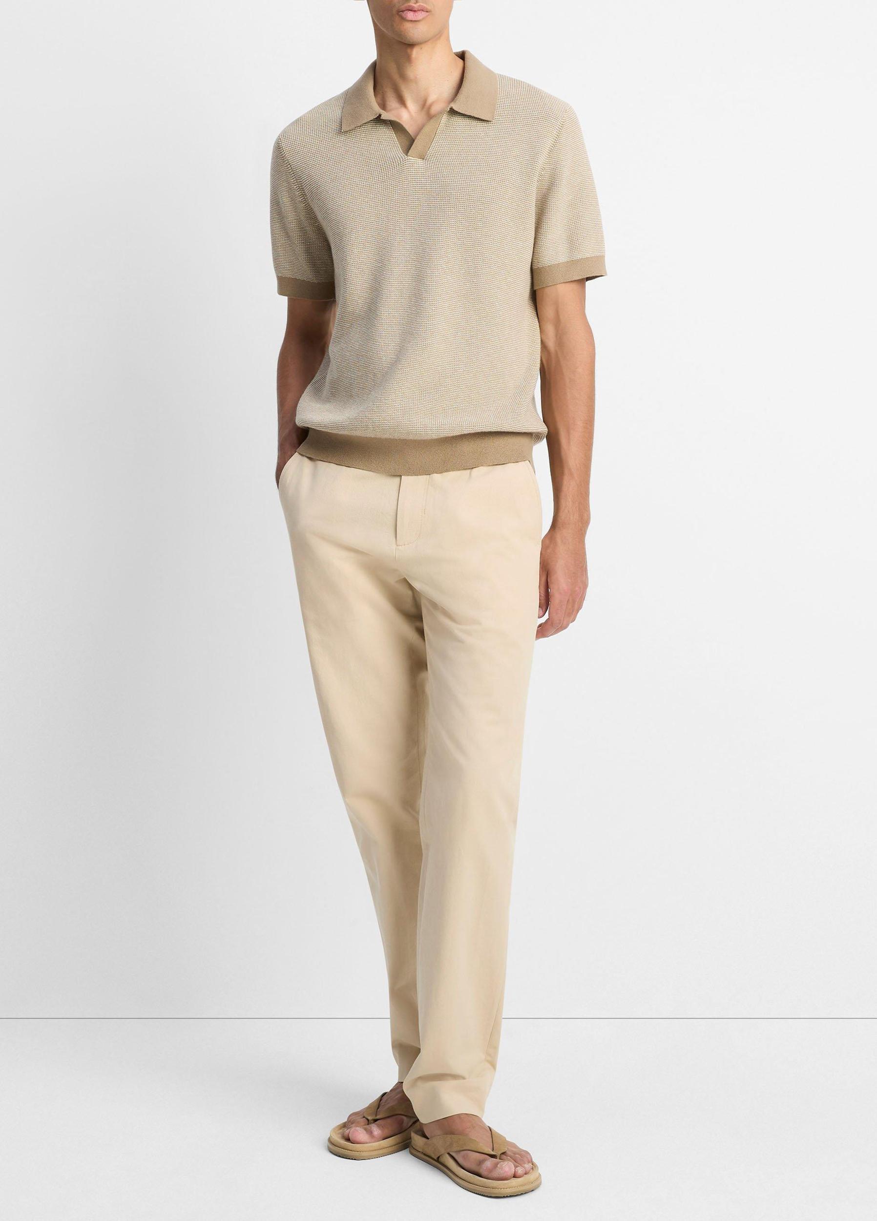 Colorblocked Feed-Stripe Cotton-Cashmere Johnny-Collar Sweater Product Image