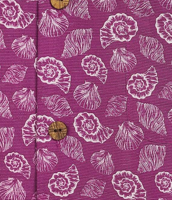 Caribbean Mini Shell Print Short Sleeve Woven Camp Shirt Product Image