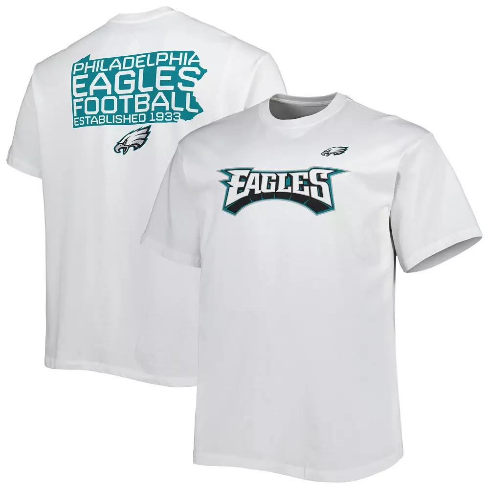Men's Fanatics Branded White Philadelphia Eagles Big & Tall Hometown Collection Hot Shot T-Shirt, Size: 2XB Product Image