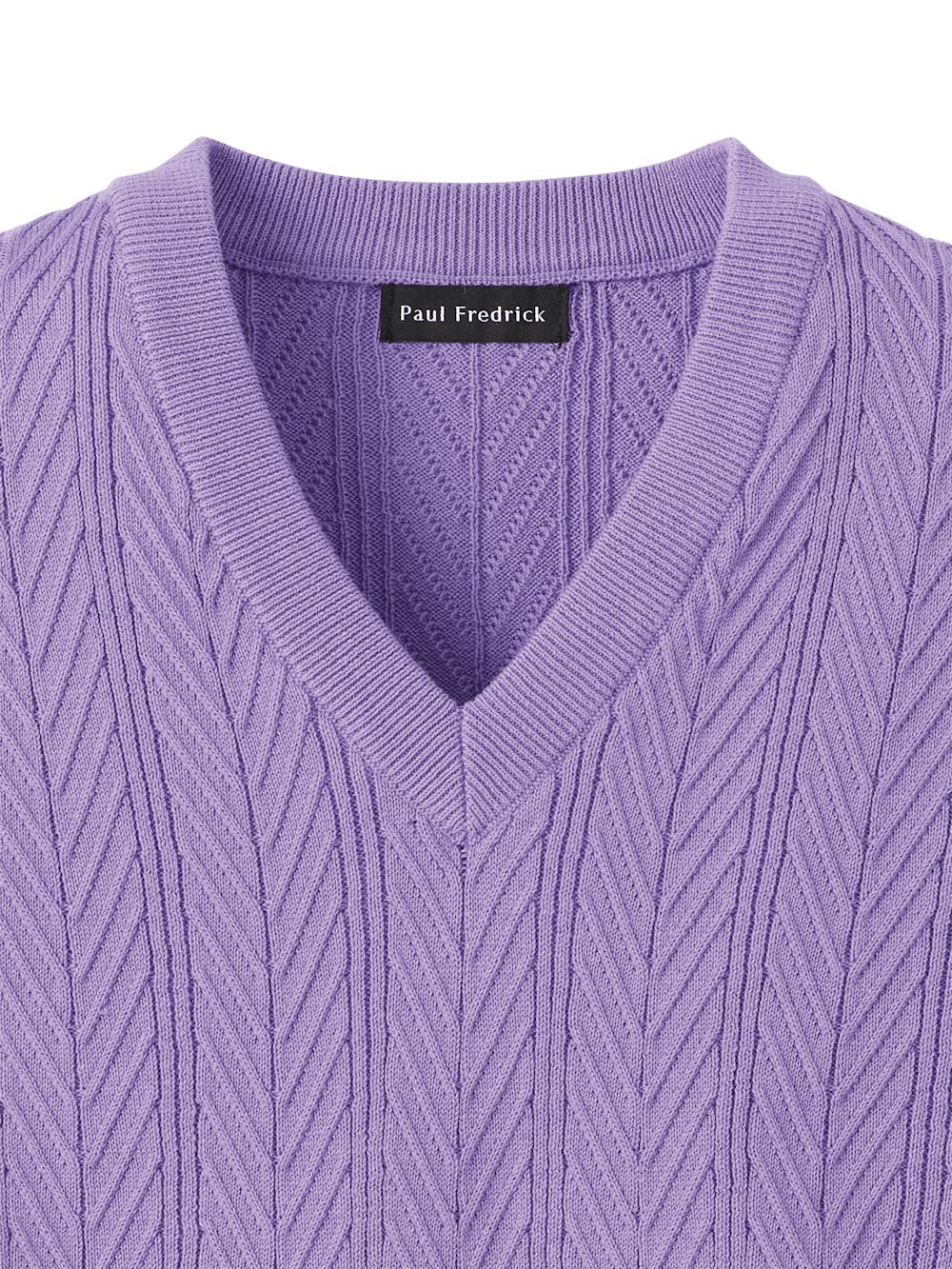 Cotton V-neck Vest - Purple Product Image
