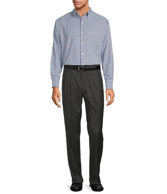 Roundtree & Yorke TravelSmart Luxury Gabardine Ultimate Comfort Classic Fit Non-Iron Pleated-Front Dress Pants Product Image
