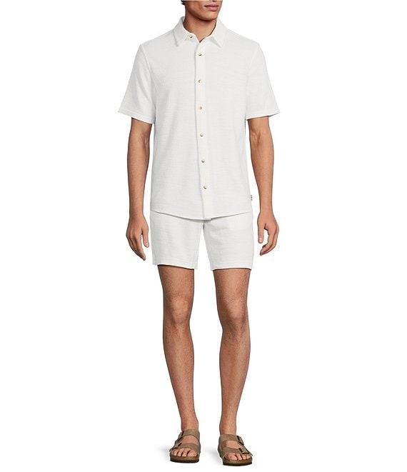 Rowm Flat Front Solid 7#double; Inseam Texture Shorts Product Image